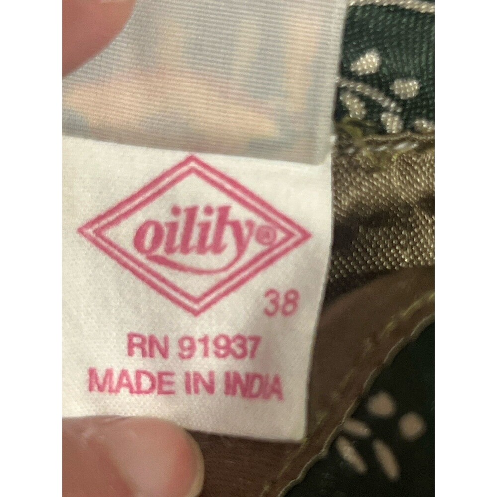 Vintage Oilily Green Skirt Medium Cottage Retro Embroidered Floral Y2K Boho M - Picture 3 of 15